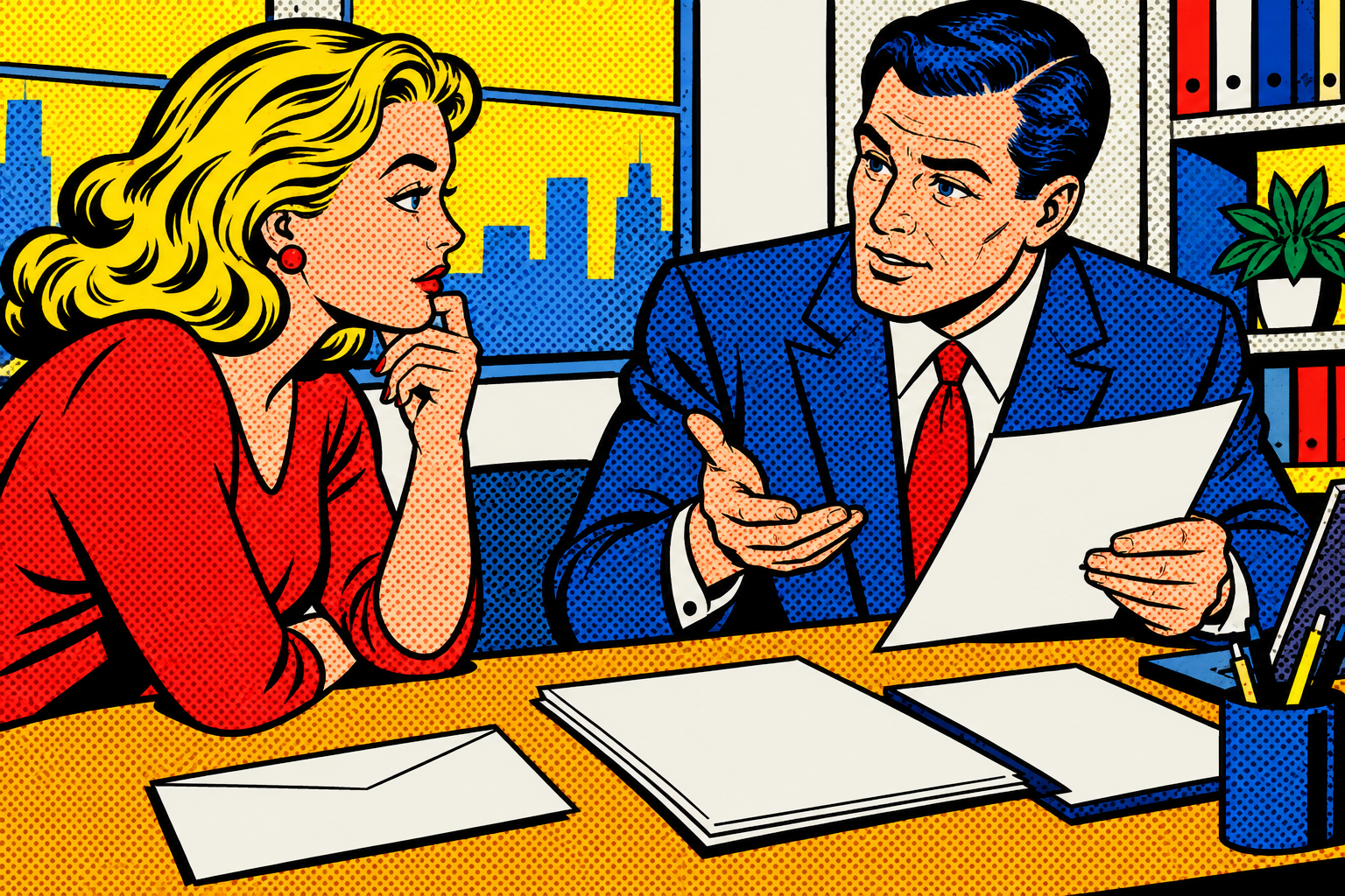 Roy Lichtenstein pop art illustration for: Life Benefits and Taxes: Questions Families Should Ask