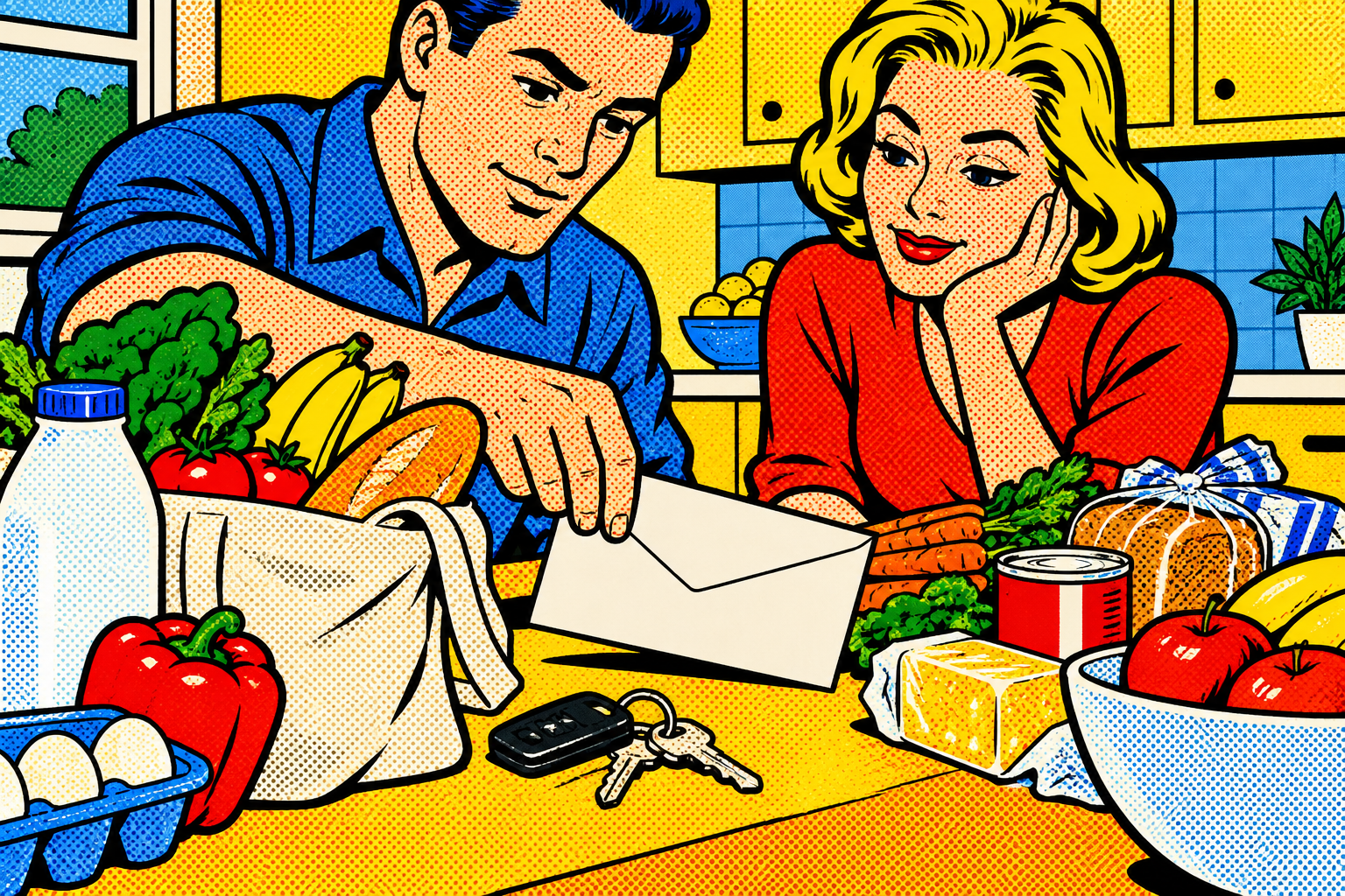 Roy Lichtenstein pop art illustration for: How to Fit Life Coverage Premiums into a Monthly Budget